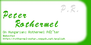 peter rothermel business card